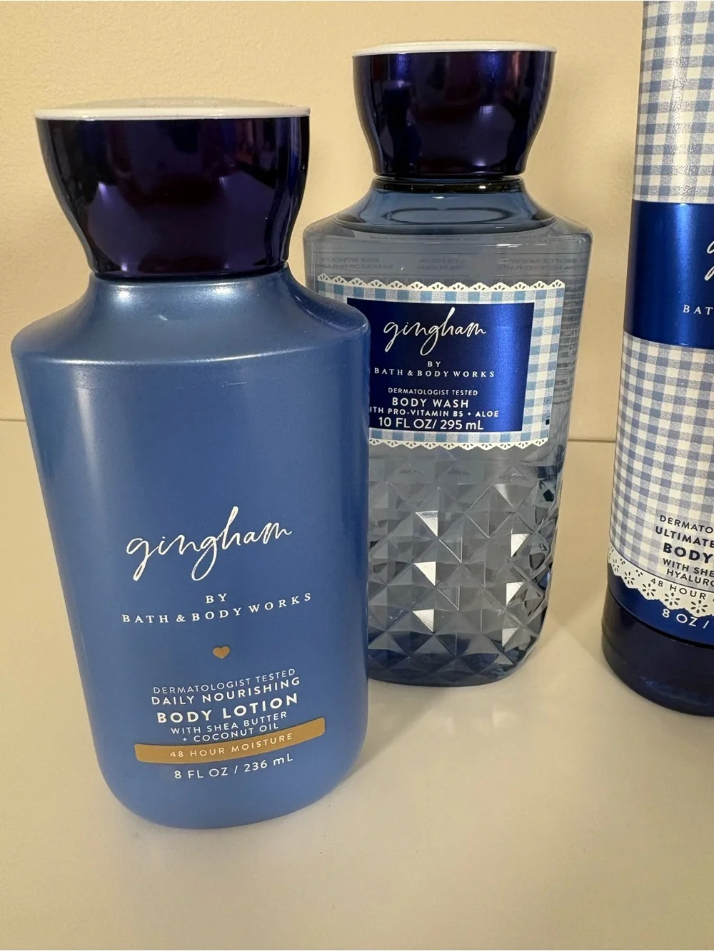 Bath & Body Works Gingham Blue Body Care Set